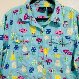 Jane Ashley Woman Colorful Button Down Lightweight Jacket Size 1X Purses